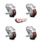 Service Caster 3 Inch Maroon Polyurethane Wheel Swivel Bolt Hole Caster Set with Brake SCC SCC-BH20S314-PPUB-MRN-TLB-4 - alternate 3